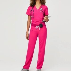 Figs SHOCKING PINK Livingston scrub pants, RARE COLOR, size Small Regular